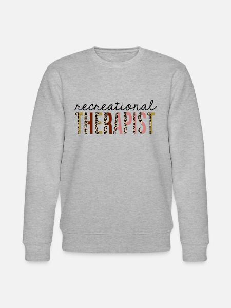 Recreational Therapist Leopard Print Funny - Stanley/Stella CHANGER Unisex Organic Sweatshirt - heather grey
