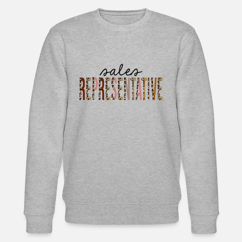 Vertriebsmitarbeiter Leopard Print Lustig - Stanley/Stella Unisex Bio-Sweatshirt CHANGER - Grau meliert
