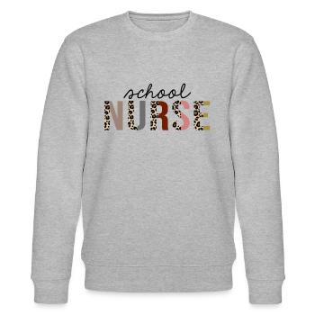 Schulkrankenschwester Leopard Print Lustig - Stanley/Stella Unisex Bio-Sweatshirt CHANGER  - Grau meliert - Vorne - Nik (191cm) & Marisol (170cm)
