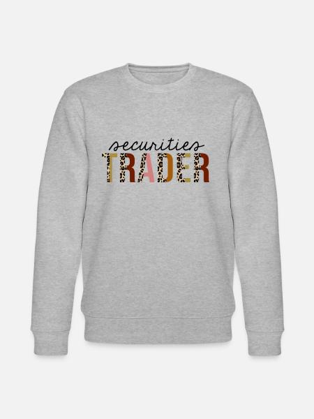 Securities Trader Leopard Print Funny - Stanley/Stella CHANGER Unisex Organic Sweatshirt - heather grey