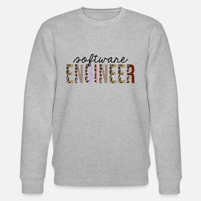 Software engineer Leopard Print Funny - Stanley/Stella CHANGER Unisex Organic Sweatshirt - heather grey