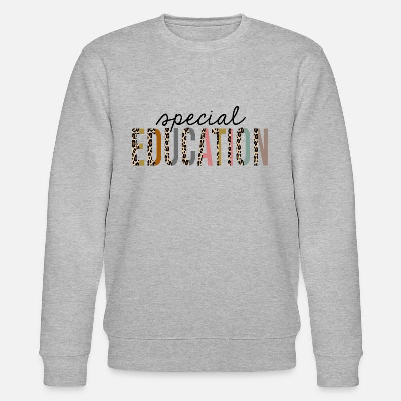 Special education Leopard Print Funny - Stanley/Stella CHANGER Unisex Organic Sweatshirt - heather grey