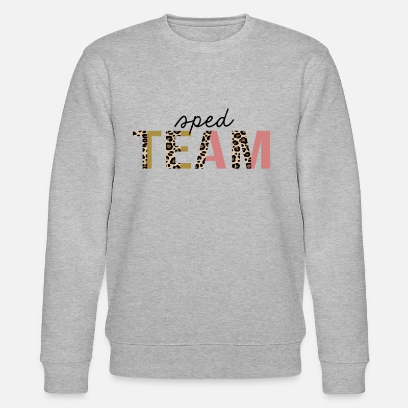SPED Team Leopard Print Lustig - Stanley/Stella Unisex Bio-Sweatshirt CHANGER  - Grau meliert