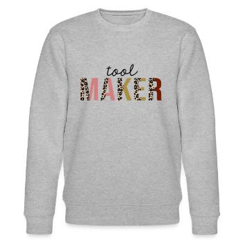 Werkzeugmacher Leopard Print Lustig - Stanley/Stella Unisex Bio-Sweatshirt CHANGER  - Grau meliert - Vorne - Nik (191cm) & Marisol (170cm)