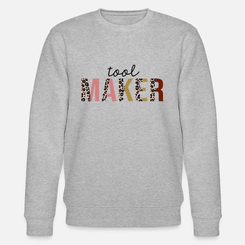 Tool Maker Leopard Print Funny - Stanley/Stella CHANGER Unisex Organic Sweatshirt - heather grey