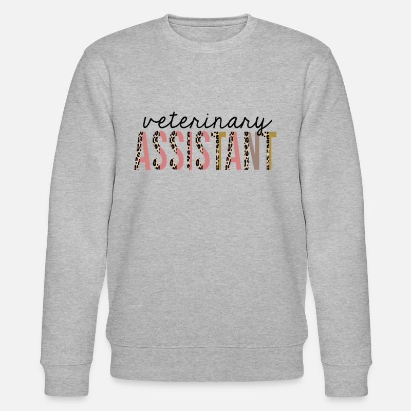 Veterinary Assistant Leopard Print Funny - Stanley/Stella CHANGER Unisex Organic Sweatshirt - heather grey