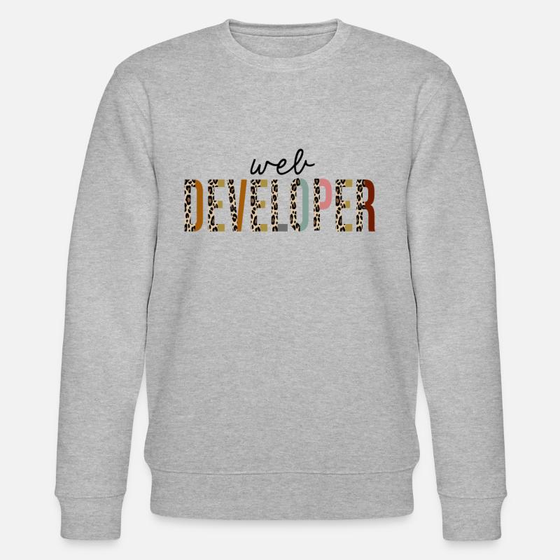 web developer Leopard Print Funny - Stanley/Stella CHANGER Unisex Organic Sweatshirt - heather grey