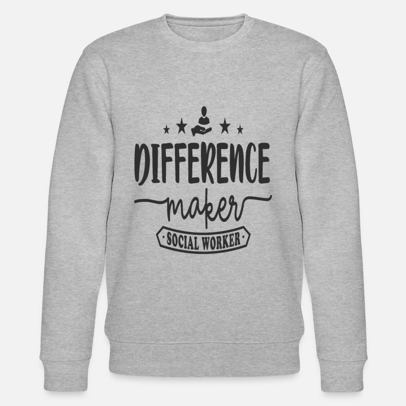 Travailleur social difference Maker - Sweat bio CHANGER Stanley/Stella Unisexe - gris chiné