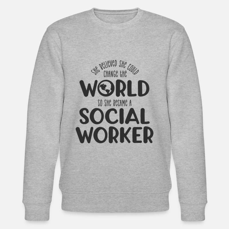 Sie glaubte Sozialarbeiterin - Stanley/Stella Unisex Bio-Sweatshirt CHANGER  - Grau meliert