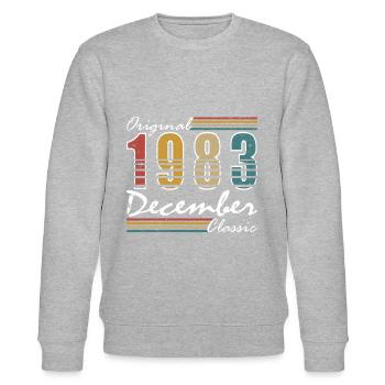40 ans - quarante ans décembre 1983 - Sweat bio CHANGER Stanley/Stella Unisexe - gris chiné - Devant - Nik (191cm) & Marisol (170cm)