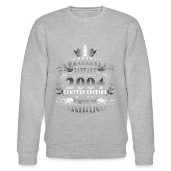 20th Birthday Vintage January 2004 Original 2004 - Stanley/Stella CHANGER Unisex Organic Sweatshirt - heather grey - Front - Nik (191cm) & Marisol (170cm)