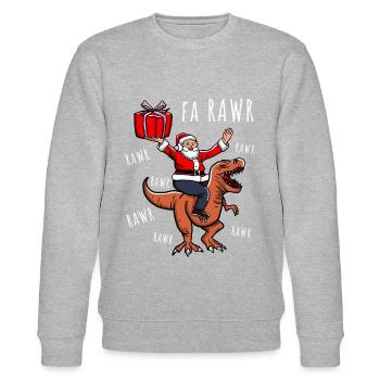 Père Noël sur Dino - Sweat bio CHANGER Stanley/Stella Unisexe - gris chiné - Devant - Nik (191cm) & Marisol (170cm)