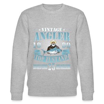 Angler Jahrgang 1999 Geburtstag Angelboot - Stanley/Stella Unisex Bio-Sweatshirt CHANGER  - Grau meliert - Vorne - Nik (191cm) & Marisol (170cm)