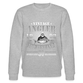 Angler 1993 Geburtstag Angeln Angelschein Geschenk - Stanley/Stella Unisex Bio-Sweatshirt CHANGER  - Grau meliert - Vorne - Nik (191cm) & Marisol (170cm)
