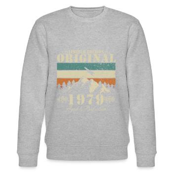 Vintage 1979 Geburtstag Retro 1979 - Stanley/Stella Unisex Bio-Sweatshirt CHANGER  - Grau meliert - Vorne - Nik (191cm) & Marisol (170cm)