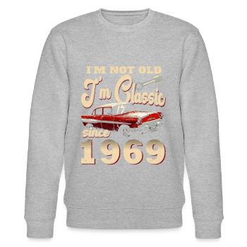 Vintage Retro Vintage 1969 Original 1969 - Stanley/Stella CHANGER Unisex Organic Sweatshirt - heather grey - Front - Nik (191cm) & Marisol (170cm)