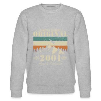 2001 Limited Edition 23rd Birthday Gift - Stanley/Stella CHANGER Unisex Organic Sweatshirt - heather grey - Front - Nik (191cm) & Marisol (170cm)