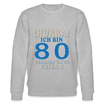 80 Geburtstag 80 Jahre 80 Lebensjahr 80 Bday - Stanley/Stella Unisex Bio-Sweatshirt CHANGER  - Grau meliert - Vorne - Nik (191cm) & Marisol (170cm)