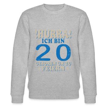 20 Jahre alt 20 Jährige 20 Jähriger Zwansich 20. - Stanley/Stella Unisex Bio-Sweatshirt CHANGER  - Grau meliert - Vorne - Nik (191cm) & Marisol (170cm)