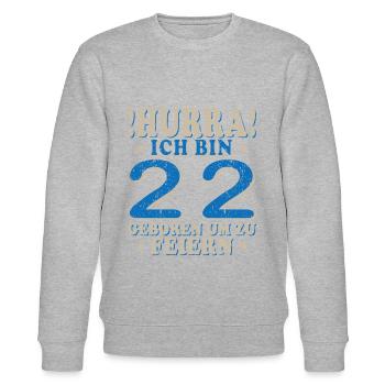 Endlich 22 Jahre - 22. Geburtstag - Stanley/Stella Unisex Bio-Sweatshirt CHANGER  - Grau meliert - Vorne - Nik (191cm) & Marisol (170cm)