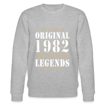 1982: Vintage Legend for its 42nd anniversary - Stanley/Stella CHANGER Unisex Organic Sweatshirt - heather grey - Front - Nik (191cm) & Marisol (170cm)