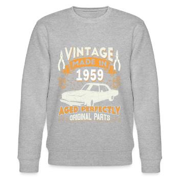 Vintage 1959 Geburtstag Retro 1959 - Stanley/Stella Unisex Bio-Sweatshirt CHANGER  - Grau meliert - Vorne - Nik (191cm) & Marisol (170cm)