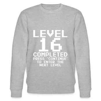 Level 16 Complete Gamer 16 Jahre Zocker - Stanley/Stella Unisex Bio-Sweatshirt CHANGER  - Grau meliert - Vorne - Nik (191cm) & Marisol (170cm)