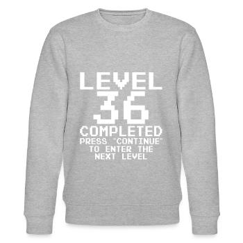 36. Geburtstag Gamer Level 36 Complete 36 Jahre - Stanley/Stella Unisex Bio-Sweatshirt CHANGER  - Grau meliert - Vorne - Nik (191cm) & Marisol (170cm)