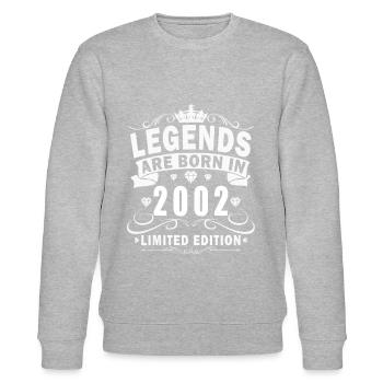 Geburtstag 2002 Geburtstag Jahrgang 2002 Retro - Stanley/Stella Unisex Bio-Sweatshirt CHANGER  - Grau meliert - Vorne - Nik (191cm) & Marisol (170cm)