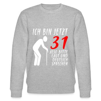 31er Geburtstag Mann | Ich bin 31 Geburtstag - Stanley/Stella Unisex Bio-Sweatshirt CHANGER  - Grau meliert - Vorne - Nik (191cm) & Marisol (170cm)
