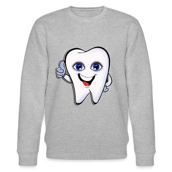 Zahnarzt Zahn - Stanley/Stella Unisex Bio-Sweatshirt CHANGER  - Grau meliert - Vorne - Nik (191cm) & Marisol (170cm)