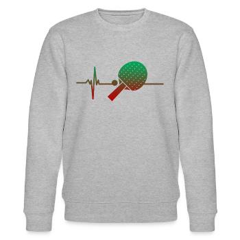 Ping pong racket free time gift table tennis player - Stanley/Stella CHANGER Unisex Organic Sweatshirt - heather grey - Front - Nik (191cm) & Marisol (170cm)
