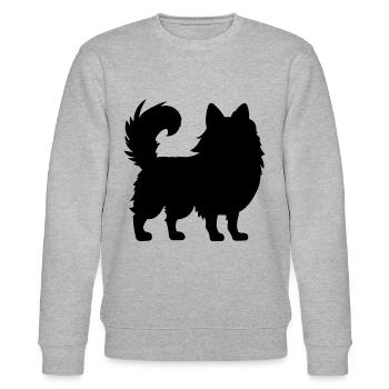 Pomeranian Zwergspitz - Stanley/Stella Unisex Bio-Sweatshirt CHANGER  - Grau meliert - Vorne - Nik (191cm) & Marisol (170cm)