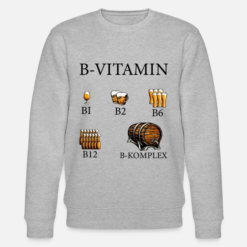 B-Vitamin Bier Alkohol - Stanley/Stella Unisex Bio-Sweatshirt CHANGER  - Grau meliert