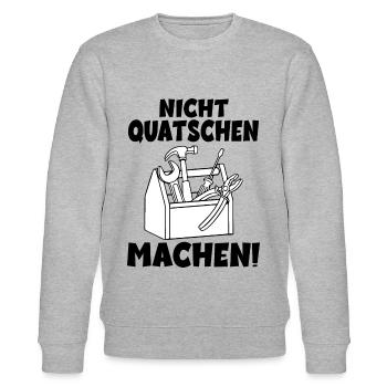 Nicht quatschen Machen Handwerker - Stanley/Stella Unisex Bio-Sweatshirt CHANGER  - Grau meliert - Vorne - Nik (191cm) & Marisol (170cm)