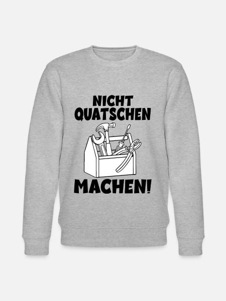 Nicht quatschen Machen Handwerker - Stanley/Stella Unisex Bio-Sweatshirt CHANGER  - Grau meliert
