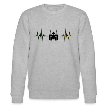 Herzfreq... Traktor - Stanley/Stella Unisex Bio-Sweatshirt CHANGER  - Grau meliert - Vorne - Nik (191cm) & Marisol (170cm)