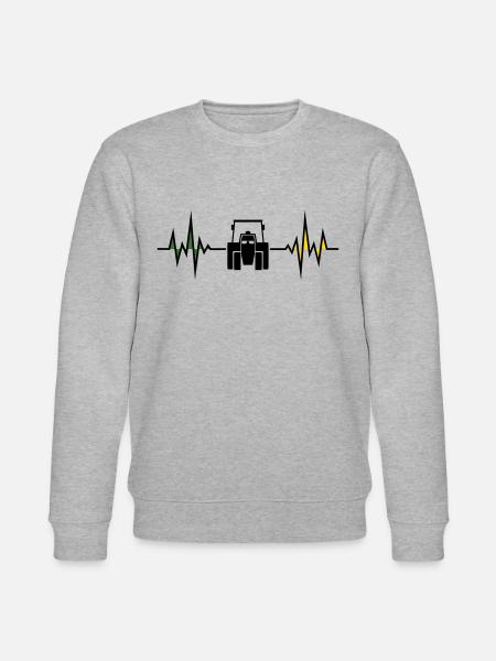 Herzfreq... Traktor - Stanley/Stella Unisex Bio-Sweatshirt CHANGER  - Grau meliert