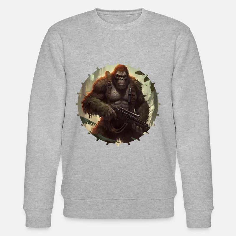 Gebt den Affen Waffen - Stanley/Stella Unisex Bio-Sweatshirt CHANGER - Grau meliert