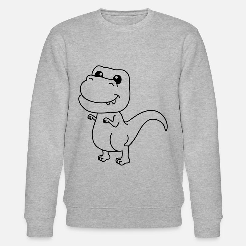 Dinosaur T-Rex Comic - Stanley/Stella CHANGER Unisex Organic Sweatshirt - heather grey