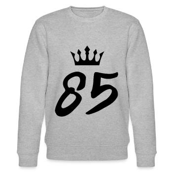 85 Couronne numérique - Sweat bio CHANGER Stanley/Stella Unisexe - gris chiné - Devant - Nik (191cm) & Marisol (170cm)