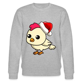 Chicken Comic Christmas - Stanley/Stella CHANGER Unisex Organic Sweatshirt - heather grey - Front - Nik (191cm) & Marisol (170cm)