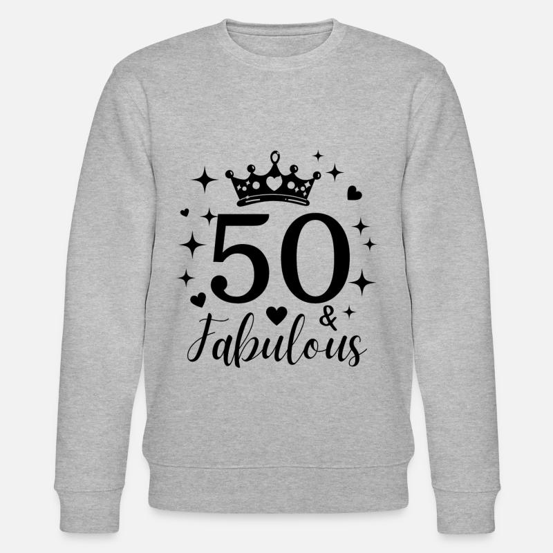50e anniversaire. Fabuleux 50 - Sweat bio CHANGER Stanley/Stella Unisexe - gris chiné