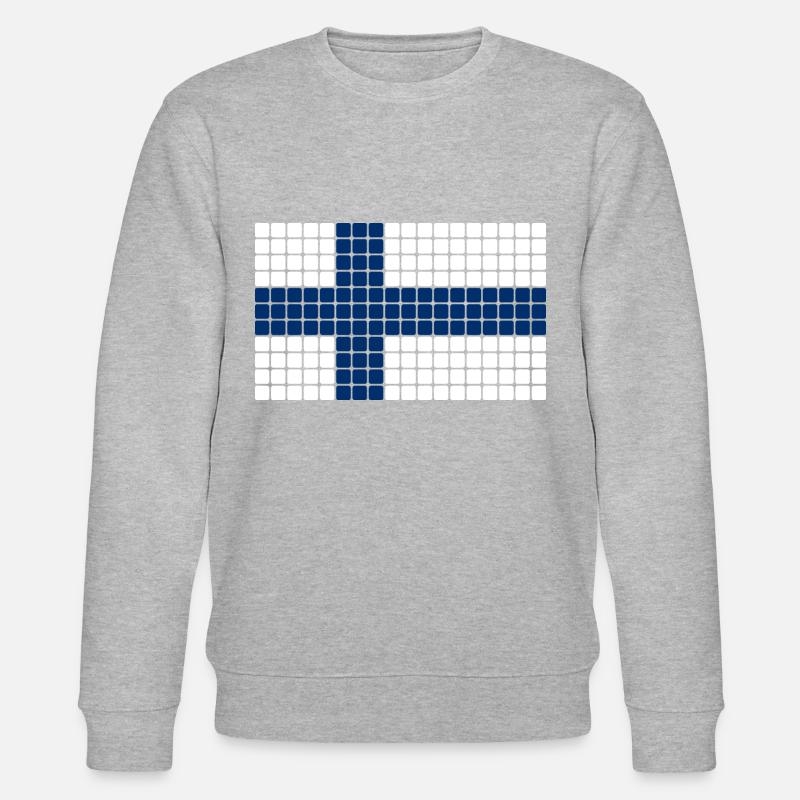 Finnland Flagge - Stanley/Stella Unisex Bio-Sweatshirt CHANGER  - Grau meliert