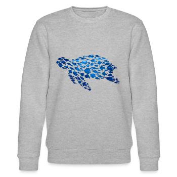 Turtle Fish Sea creatures - Stanley/Stella CHANGER Unisex Organic Sweatshirt - heather grey - Front - Nik (191cm) & Marisol (170cm)