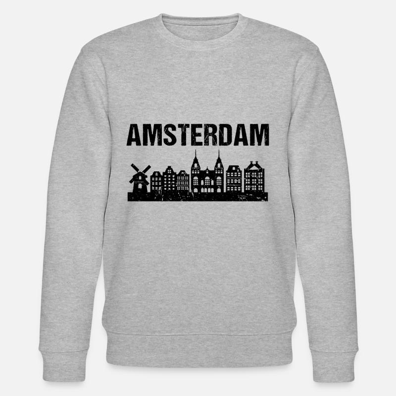 Amsterdam Skyline Stadt - Stanley/Stella Unisex Bio-Sweatshirt CHANGER  - Grau meliert