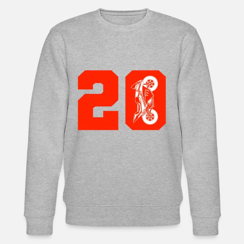 20 Moto Biker Motorrad - Stanley/Stella Unisex Bio-Sweatshirt CHANGER  - Grau meliert