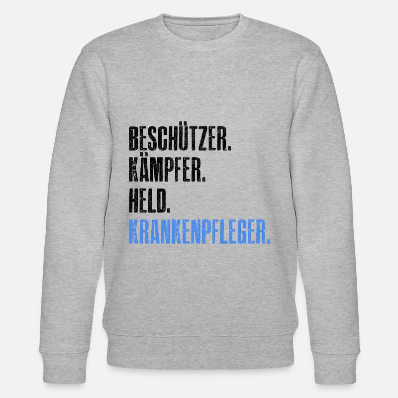 Beschützer Kämpfer Held Krankenpfleger - Pfleger - Stanley/Stella Unisex Bio-Sweatshirt CHANGER  - Grau meliert