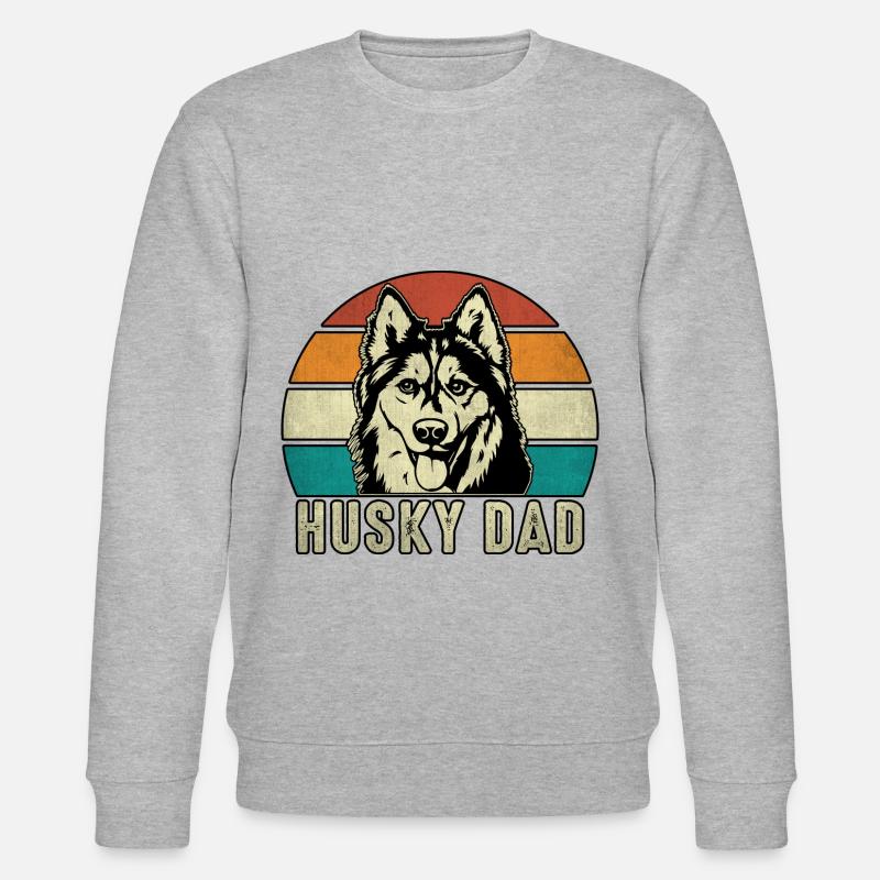 Husky Dad - Stanley/Stella Unisex Bio-Sweatshirt CHANGER  - Grau meliert