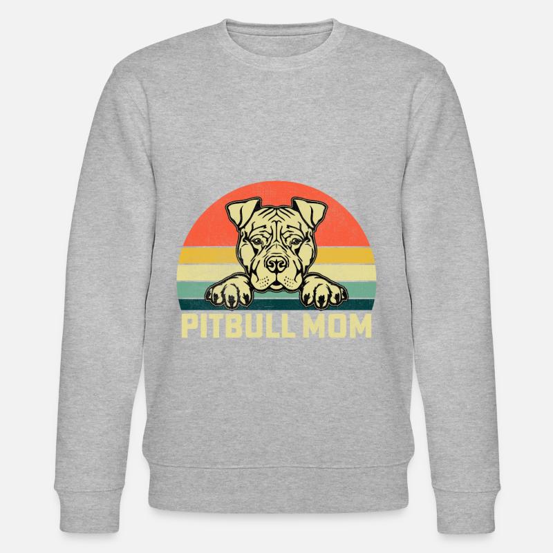 Pitbull Mom - Stanley/Stella Unisex Bio-Sweatshirt CHANGER - Grau meliert